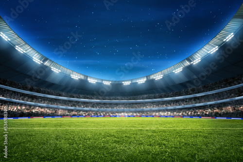 Soccer stadium field, soccer background © fotokitas