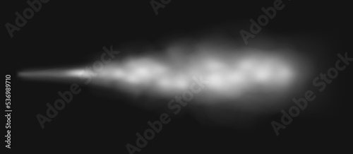 Wind howling and blowing in straight line and direction. Isolated smoke or vapor, air current movement, gust or stormy weather. Vector in realistic style