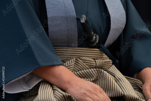 裃を着て日本刀を帯びた人物（The man wearing kamishimo and holding katana）