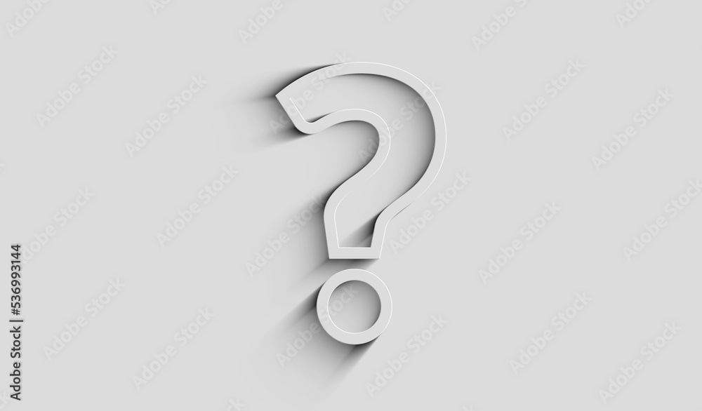 Question mark search and quest symbol 3d with shadow Question mark search and quest symbol 3d with shadow