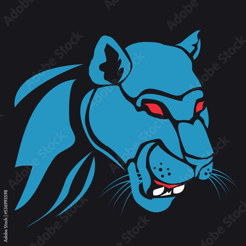 Panther illustration. panther logo ,art, icon , symbol, panther line art colours vector. graphic vector 