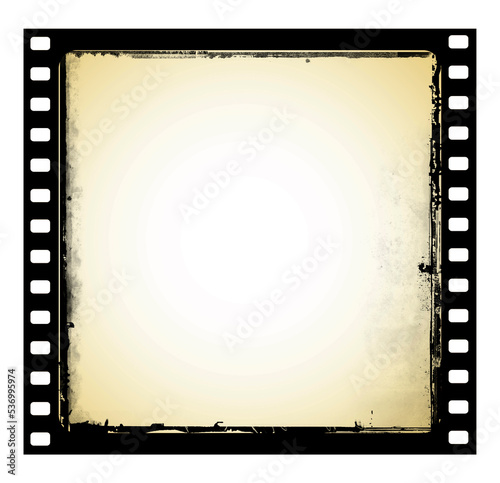 Film frame in grunge style on transparent background