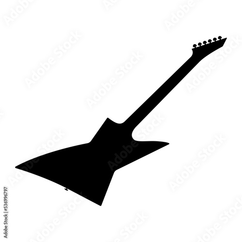 Electric bass guitar icon. Black silhouette of guitar. Music instrument icon isolated. Vector illustration.