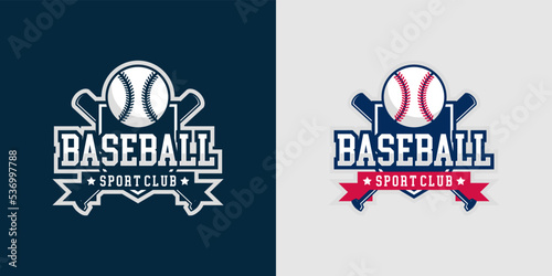Baseball logotype template. Modern logo and symbol of sport. Bat stick and helmet concept. Vector eps 10.