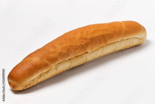 long bun for a hot dog on a white background