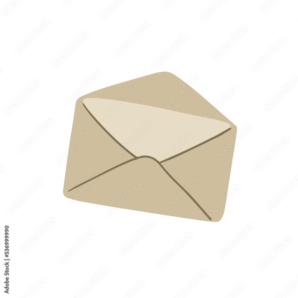 Envelope with letter in craft paper. Greetings and correspondence. Envelope with letter in craft paper. Greetings and correspondence.