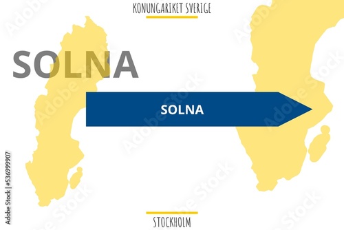 Solna: Illustration mit dem Namen der schwedischen Stadt Solna in der Provinz Stockholm photo