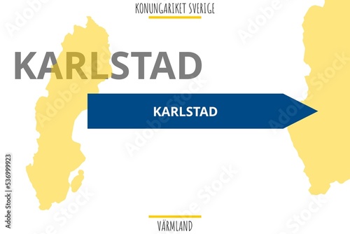 Karlstad: Illustration mit dem Namen der schwedischen Stadt Karlstad in der Provinz Värmland photo