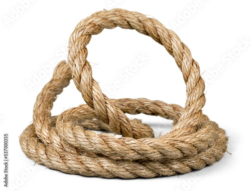 ship rope and knot isolated on white background