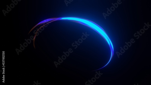 3d render motion line of speed and power or light trails. High-speed light with curve movement beam. 5G Technology fast and futuristic background. Abstract motion blur.