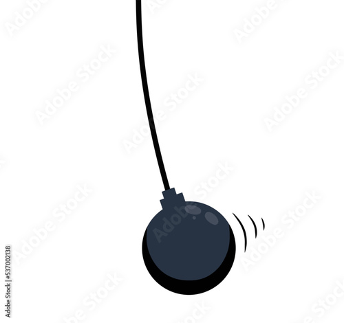 Wrecking ball. Demolition of the house. Destruction and breaking icon