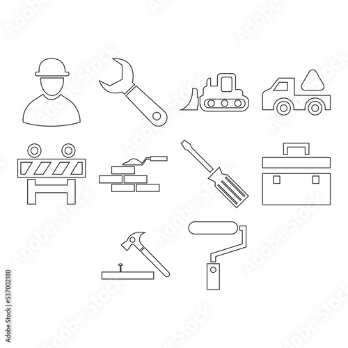 construction icon set