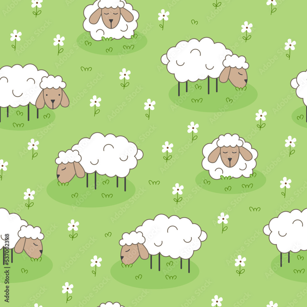 Seamless pattern with cute sheep Seamless pattern with cute sheep