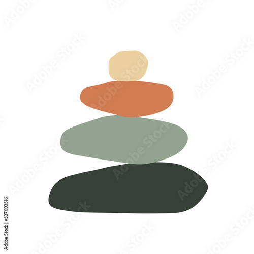 Balance stones for spa. Zen concept of concentration. Simple illustration