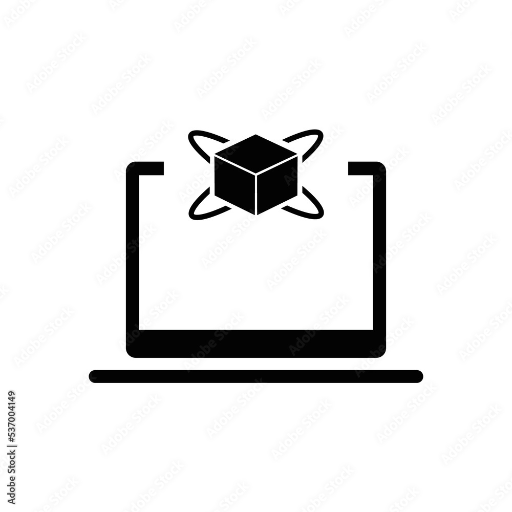 Computer simulation icon in flat style. Vr device Computer simulation icon in flat style. Vr device