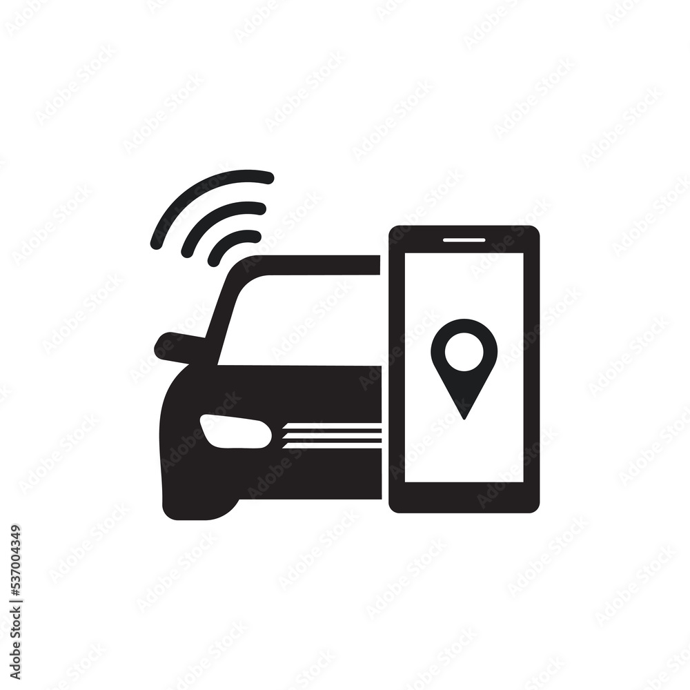 ledelse polet kontrast GPS car tracker icon. Vehicle tracking system. Location of a vehicle. Stock  Vector | Adobe Stock