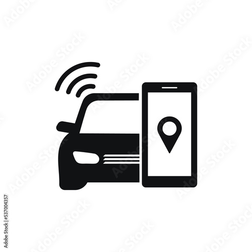 GPS car tracker icon. Vehicle tracking system. Location of a vehicle.