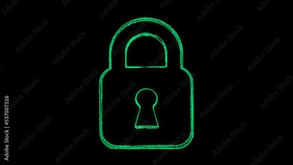 Lock Animated Icon appearing with Lines on black. secure login and password. Online file protection system with computer and lock. personal Data protection, safety, encryption, protection, privacy . Lock Animated Icon appearing with Lines on black. secure login and password. Online file protection system with computer and lock. personal Data protection, safety, encryption, protection, privacy .