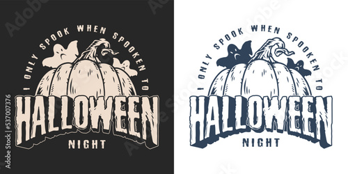Halloween night poster monochrome vintage