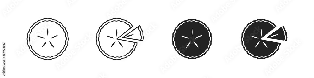 Pie icon on white background. Thanksgiving day concept. Cherry, apple, blueberry, pumpkin. Homemade cake symbol. Pie icon on white background. Thanksgiving day concept. Cherry, apple, blueberry, pumpkin. Homemade cake symbol.