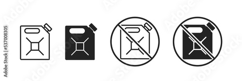 Fuel canister line icon. Transportation symbol. Jerrycan sign.