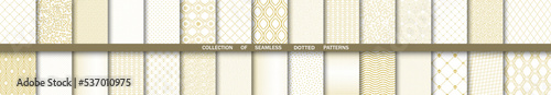 Set of geometric seamless patterns. Collection of geometric vector golden abstract ornament. Set of modern simpless backgrounds with repeating elements