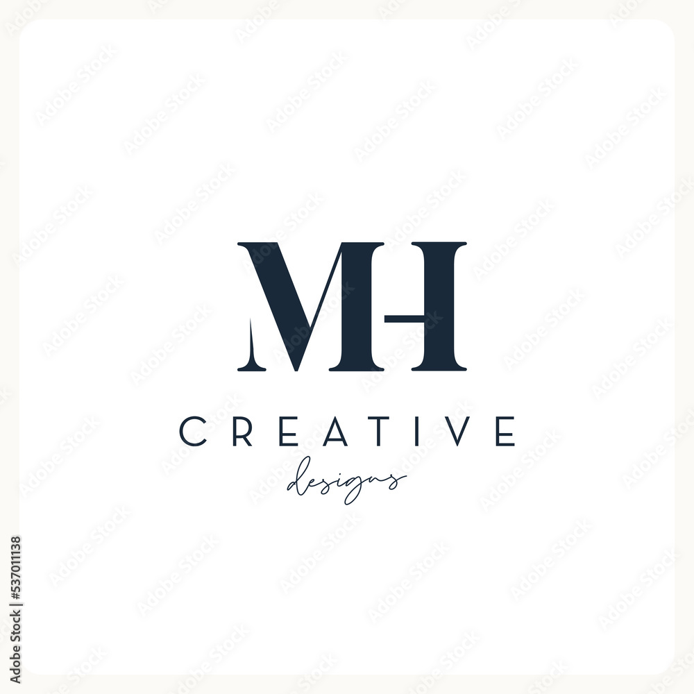 Monogram MH logo design, creative letter logo for business and company. Monogram MH logo design, creative letter logo for business and company.