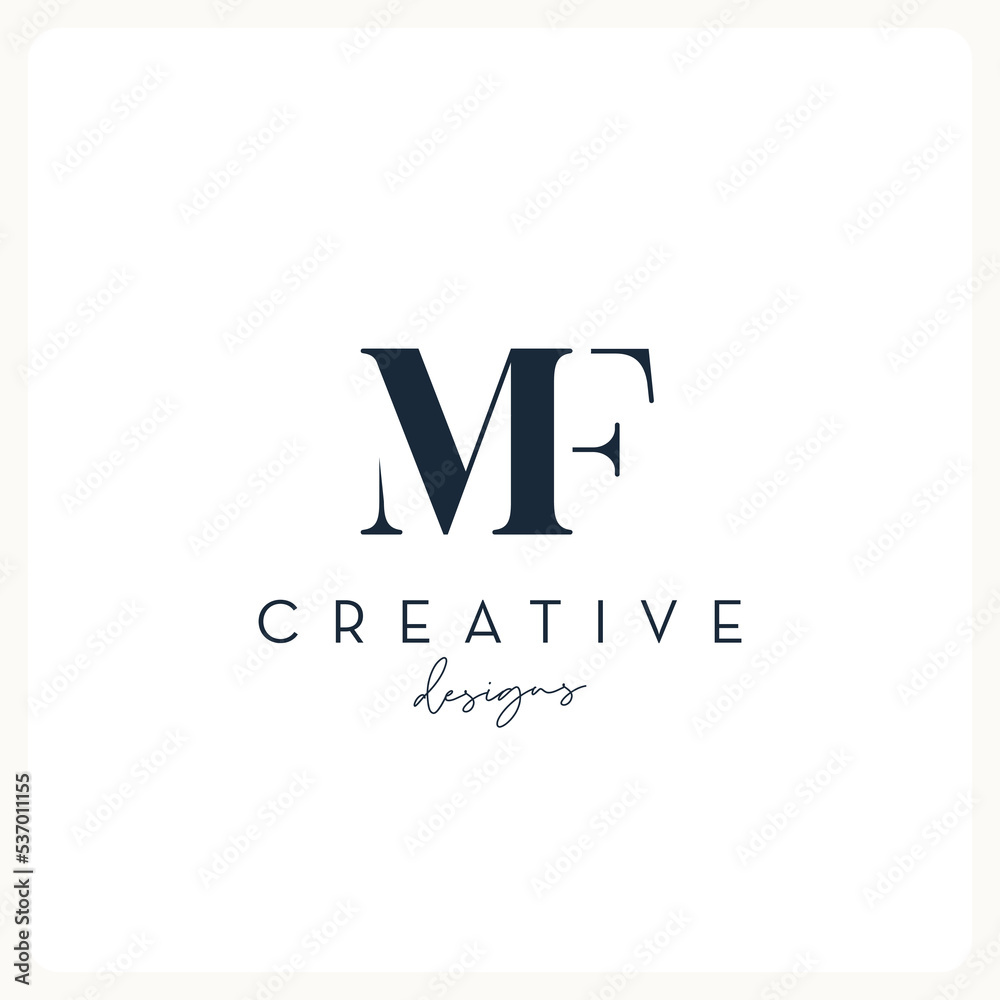 Monogram MF logo design, creative letter logo for business and company. Monogram MF logo design, creative letter logo for business and company.