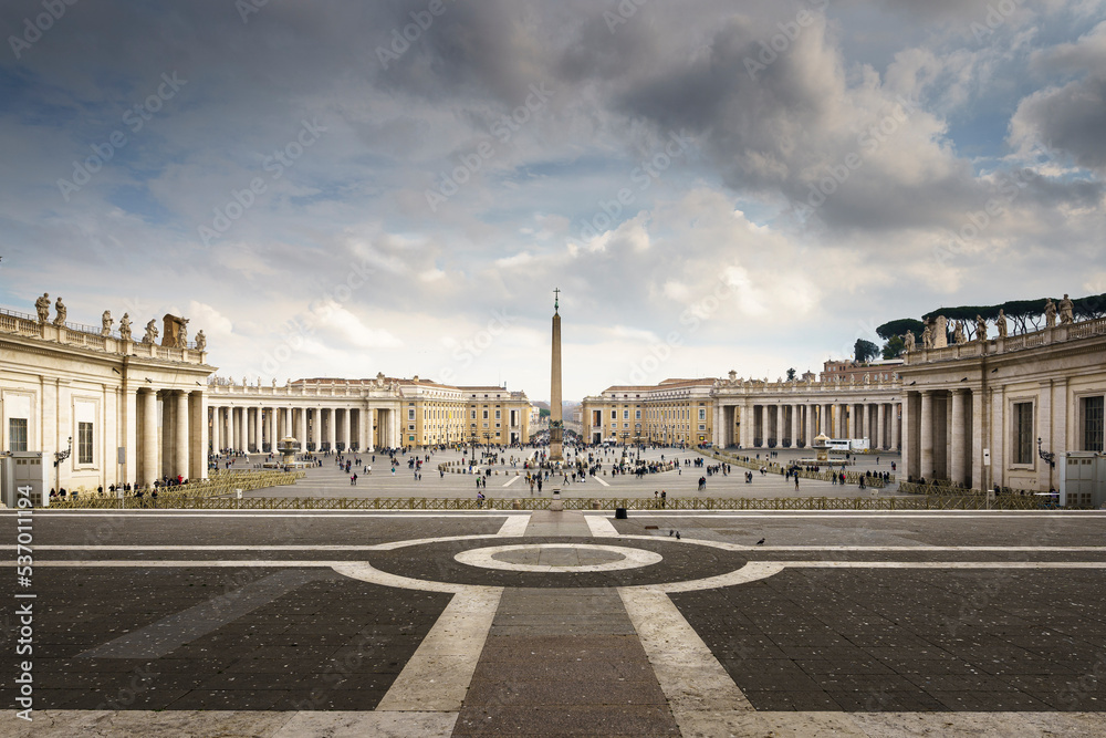 Panoramiczny widok na Watykan, Rzym. - obrazy, fototapety, plakaty 