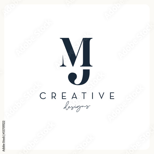 Monogram MJ logo design, creative letter logo for business and company.