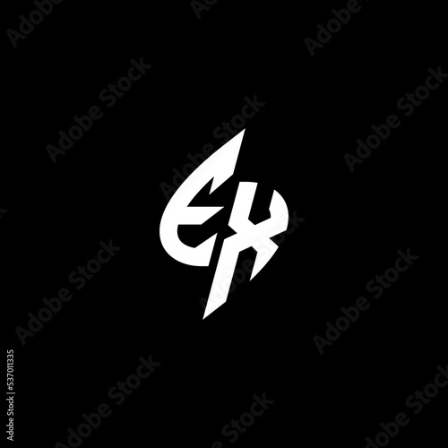 EX monogram logo esport or gaming initial concept vector