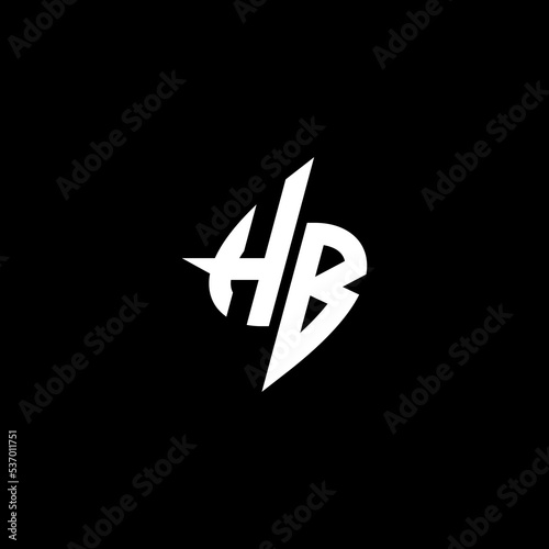 HB monogram logo esport or gaming initial concept vector