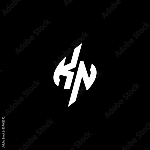 KN monogram logo esport or gaming initial concept vector