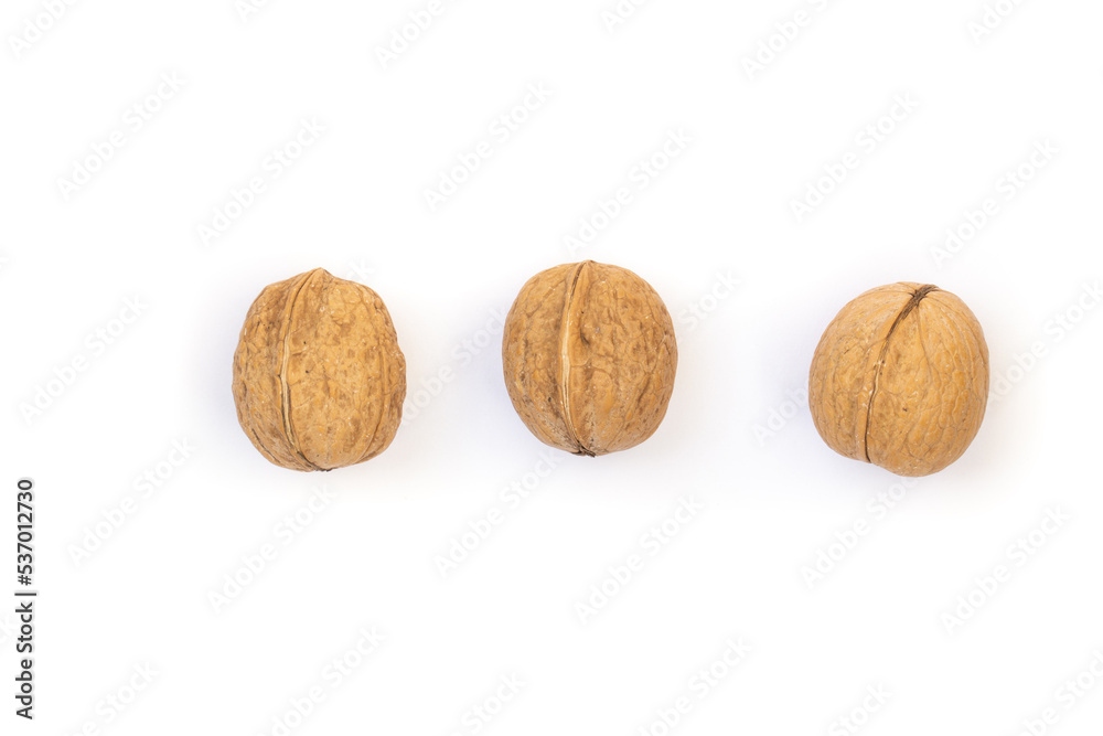 Walnuts in white background, isolated