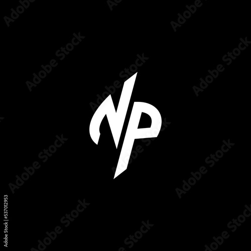 NP monogram logo esport or gaming initial concept vector