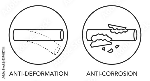 Anti-deformation, anti-corrosion metal icons set photo