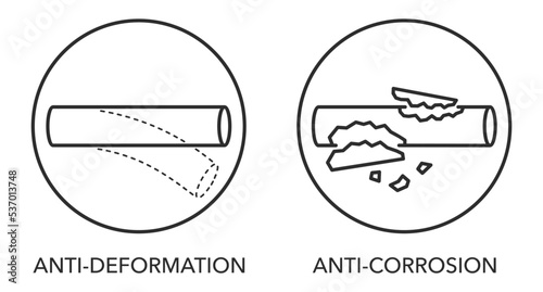 Anti-deformation, anti-corrosion metal icons set