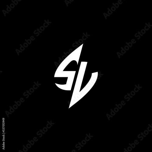 SV monogram logo esport or gaming initial concept vector