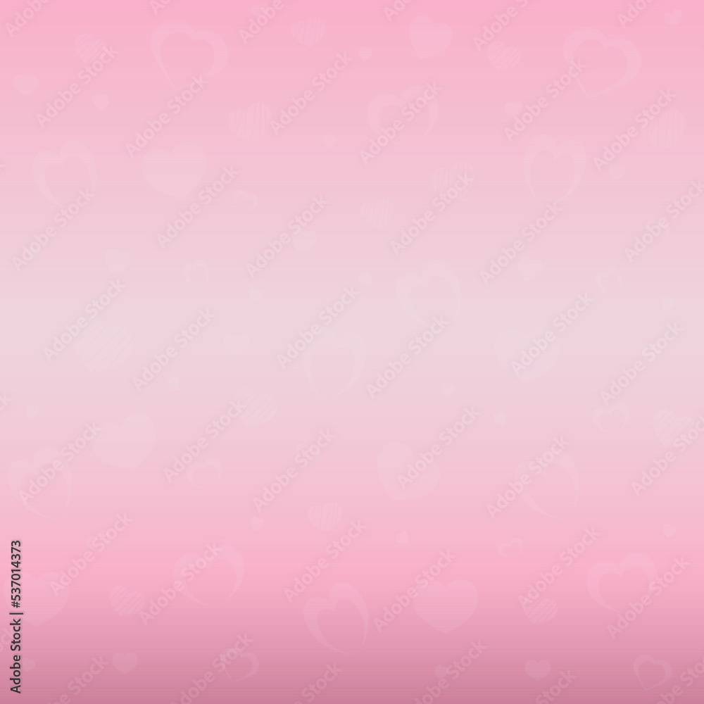 Holiday pink background with hearts and ribbon. Vector
