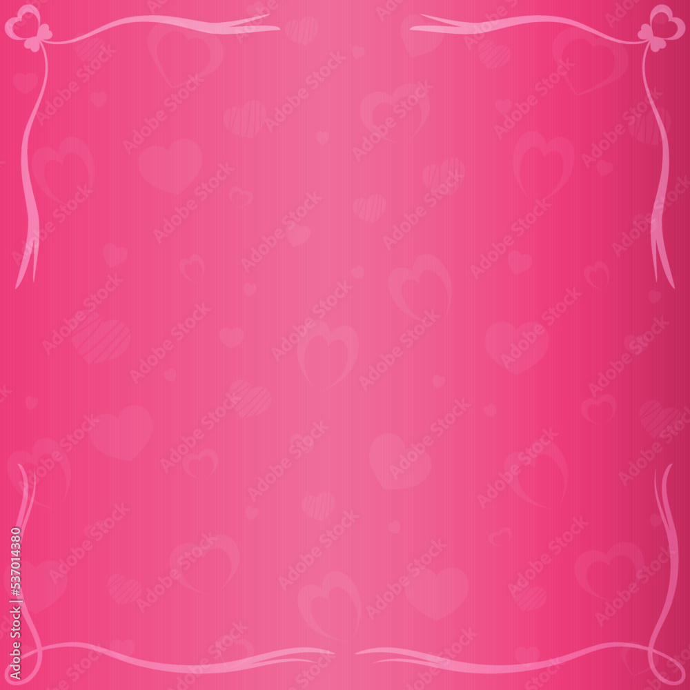Holiday pink background with hearts. Vector background