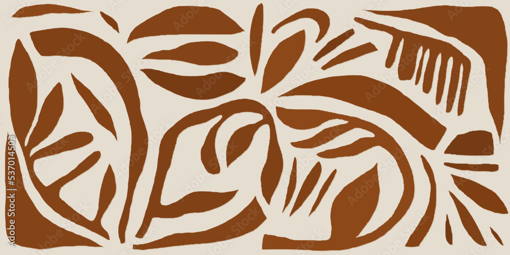 Hand drawn minimal abstract autumn pattern. Collage contemporary print. Fashionable template for design.