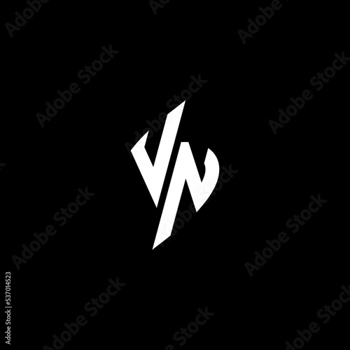 VN monogram logo esport or gaming initial concept vector photo