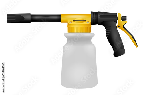 Gun sprayer for carwash realistic illustration