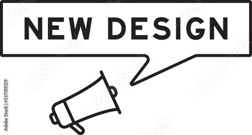 Megaphone icon with speech bubble in word new design on white background
