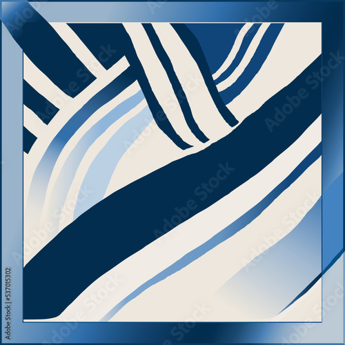 Modern striped minimalist scarf print. Abstract style. Fashionable vector template for your design. 