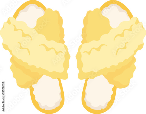 Home fluffy slippers flat icon Warm accessory