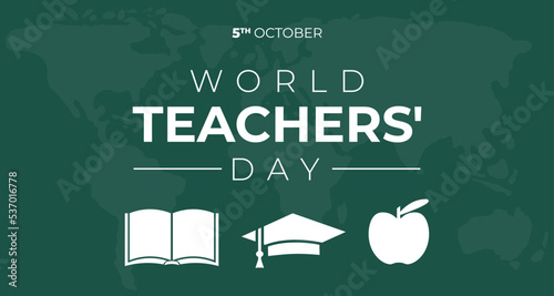 World Teachers' Day Green Board Background Illustration photo