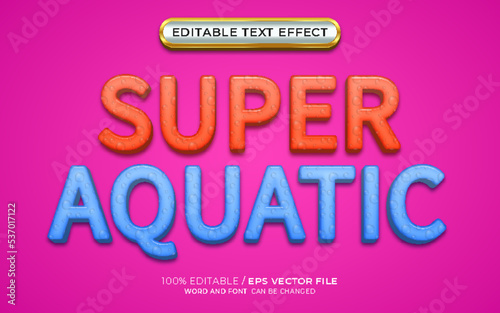 Editable Super Aquatic Bubble 3D Text Effect