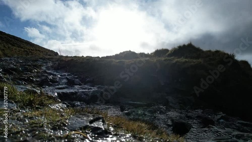 4K aerial over the Dingle Peninsula, County Kerry, Ireland at the beautiful Conor Pass, 2022