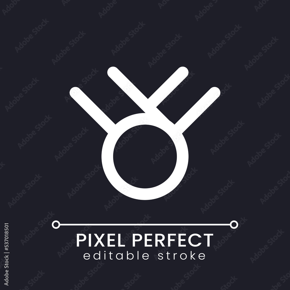 Medal pixel perfect white linear ui icon for dark theme. Competition ...